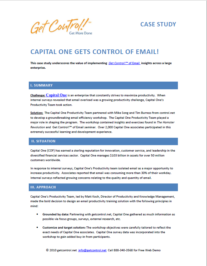 Capital One Email Initiative