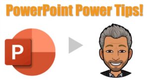 PowerPoint Logo and a bitmoji of Mike Song